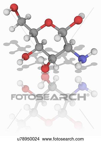 Picture - Glucosamine organic compound molecule. Fotosearch