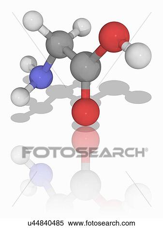 Stock Photography - Glycine organic compound molecule. Fotosearch