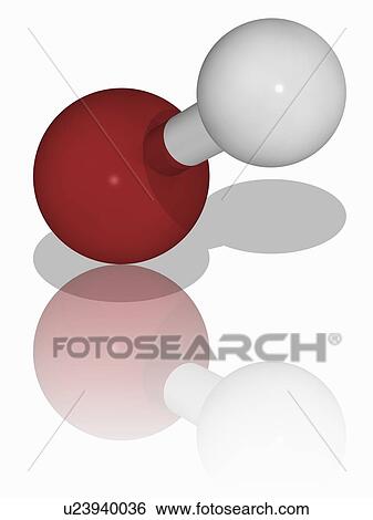 Stock Photograph - Hydrobromic acid chemical compound molecule. Fotosearch