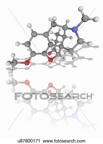 Stock Image - Hydrocodone drug molecule. Fotosearch