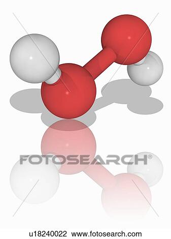 Stock Image - Hydrogen peroxide chemical compound molecule. Fotosearch