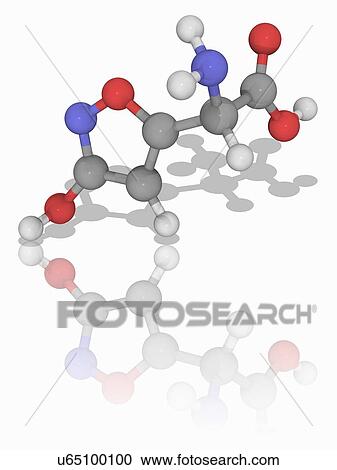Stock Image - Ibotenic acid drug molecule. Fotosearch