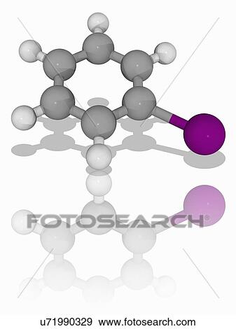 Stock Photo - Iodobenzene chemical compound molecule. Fotosearch