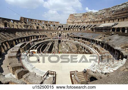 Stock Photography - Italy, Rome, Blue sky over Colosseum. Fotosearch