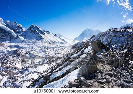 Stock Image - Mount Everest Trek, Nepal. Fotosearch