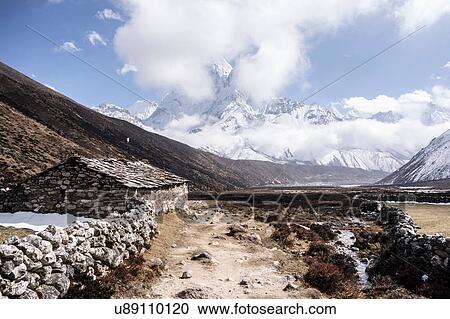 Stock Image - Mount Everest Trek, Nepal. Fotosearch