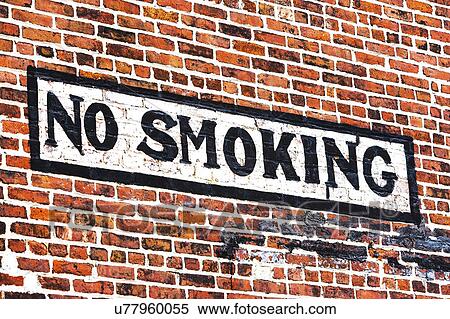 No smoking sign on red brick wall View Large Photo Image Stock Photography - No smoking sign on red brick wall. Fotosearch
