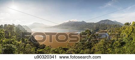 Stock Image - Panoramic view of rainforest and coast, Wana Giri, Bali, Indonesia. Fotosearch