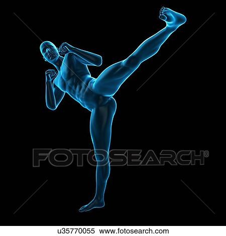 Person doing high kick, illustration View Large Photo Image Stock Photography - Person doing high kick, illustration. Fotosearch