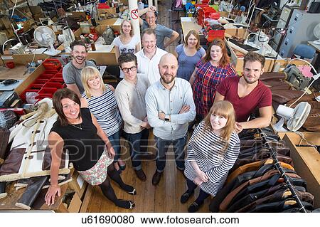 Portrait of workers in leather jacket manufacturers View Large Photo Image Stock Image - Portrait of workers in leather jacket manufacturers. Fotosearch
