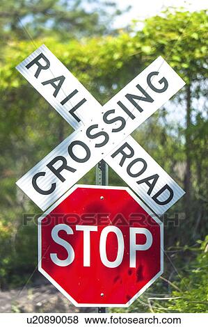 Stock Photo - Railroad crossing sign. Fotosearch