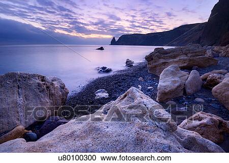 Stock Image - Rock formation from Yashmoviy Beach (Fiolent Beach) near Sevastopol, Crimea, Ukraine. Fotosearch