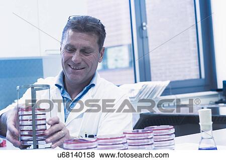 Scientist arranging petri dishes into rack View Large Photo Image Stock Photo - Scientist arranging petri dishes into rack. Fotosearch