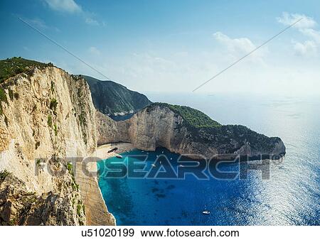 Stock Photo - Shipwreck Bay, Zante, Greece. Fotosearch