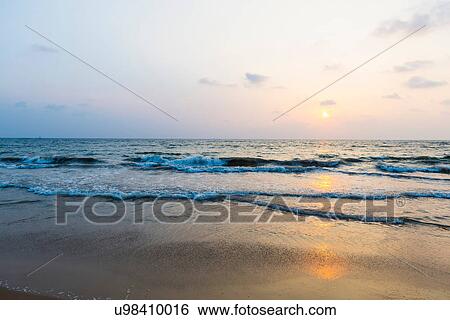 Stock Photograph - Sunset at beach, Sri Lanka. Fotosearch