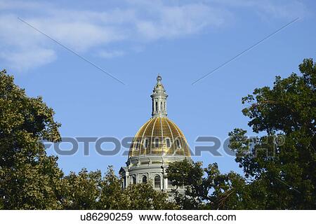 USA, Colorado, Denver, Capitol State building against blue sky View Large Photo Image Stock Photo - USA, Colorado, Denver, Capitol State building against blue sky. Fotosearch