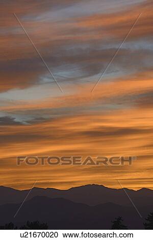 Stock Image - USA, Colorado, Denver, Sky over Front Range at dusk. Fotosearch