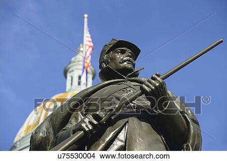 Picture - USA, Colorado, Denver, Statue of Union soldier in front of Capitol Building. Fotosearch