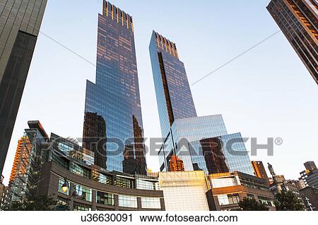 Stock Image - USA, New York City, Time Warner Center and skyline. Fotosearch