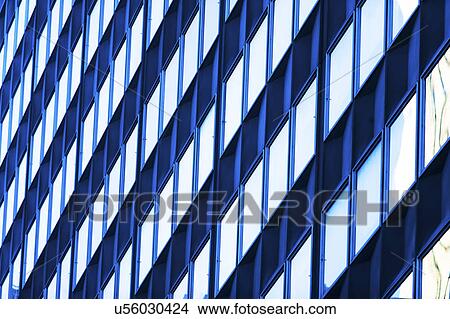 Picture - USA, New York, New York City, Glass facade of office building. Fotosearch