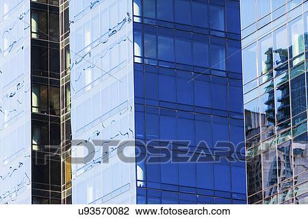 Stock Image - USA, New York State, New York City, Manhattan, Facades of office buildings. Fotosearch