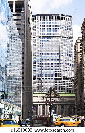 USA, New York State, New York City, Manhattan, Grand Central Station surrounded by skyscrapers View Large Photo Image Stock Photo - USA, New York State, New York City, Manhattan, Grand Central Station surrounded by skyscrapers. Fotosearch