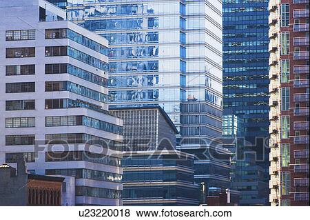Stock Photo - USA, New York State, New York City, Manhattan, Office buildings. Fotosearch