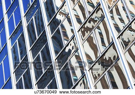 USA, New York State, New York City, Glass facade of skyscraper View Large Photo Image Stock Photo - USA, New York State, New York City, Glass facade of skyscraper. Fotosearch
