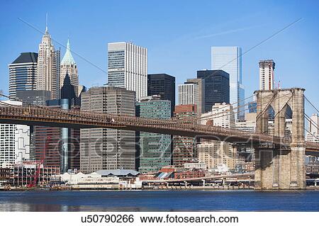 USA, New York State, New York City, Brooklyn Bridge and Manhattan View Large Photo Image Stock Photograph - USA, New York State, New York City, Brooklyn Bridge and Manhattan. Fotosearch