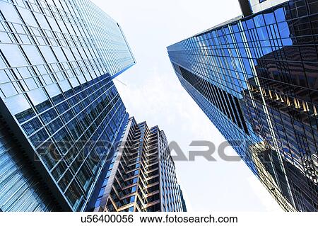 USA, New York State, New York City, Manhattan, Low angle view of office buildings View Large Photo Image Stock Photograph - USA, New York State, New York City, Manhattan, Low angle view of office buildings. Fotosearch