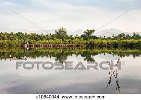 Picture - View of lake, Gili Meno, Lombok, Indonesia. Fotosearch