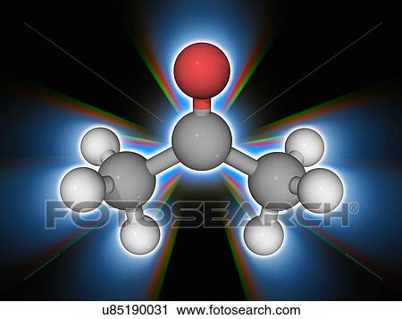 Stock Image - Acetone organic compound molecule. Fotosearch