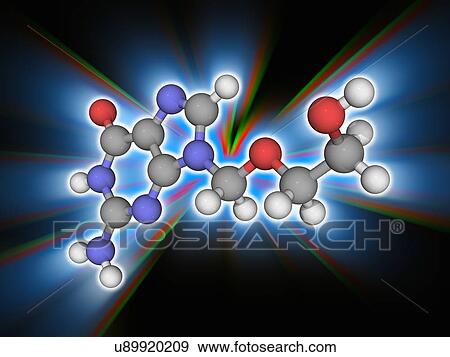 Stock Photo - Acyclovir drug molecule. Fotosearch