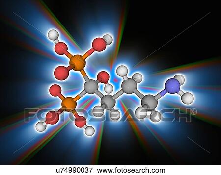 Alendronic, ácido, droga, molécula Banco de Imagem ...