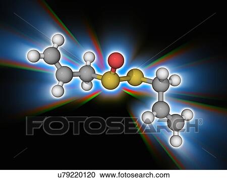 Stock Image - Allicin organic compound molecule. Fotosearch