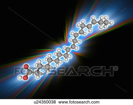 Stock Photo - Alpha-Linolenic acid organic compound molecule. Fotosearch