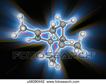 Stock Image - Alpha-Pinene organic compound molecule. Fotosearch