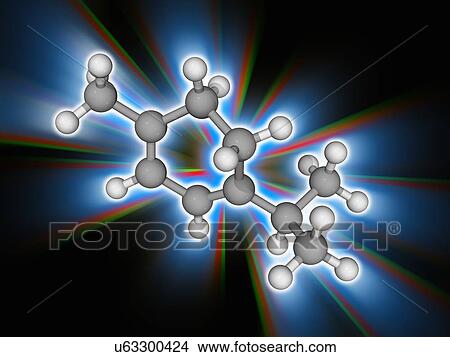 Picture - Alpha-Terpinene organic compound molecule. Fotosearch