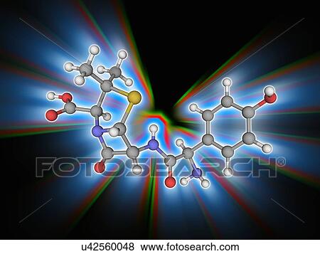Stock Photo - Amoxicillin drug molecule. Fotosearch