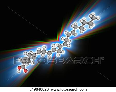 Stock Image - Arachidonic acid organic compound molecule. Fotosearch