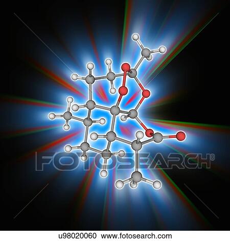 Stock Image - Artemisinin drug molecule. Fotosearch
