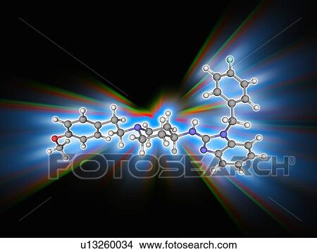 Picture - Astemizole drug molecule. Fotosearch