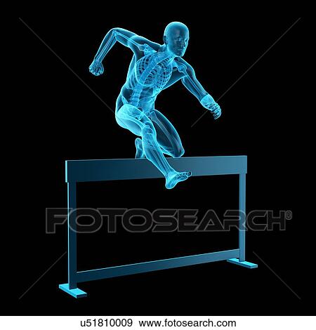 Athlete hurdling over hurdle, illustration View Large Photo Image Stock Photo - Athlete hurdling over hurdle, illustration. Fotosearch
