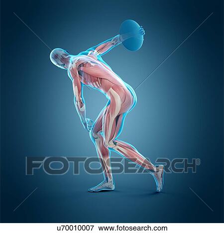 Stock Photo - Athlete throwing discus, illustration. Fotosearch