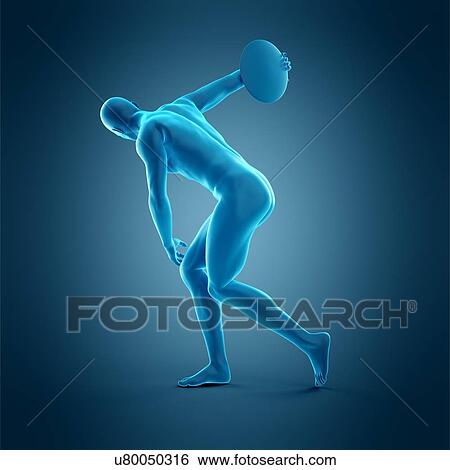 Stock Photograph - Athlete throwing discus, illustration. Fotosearch