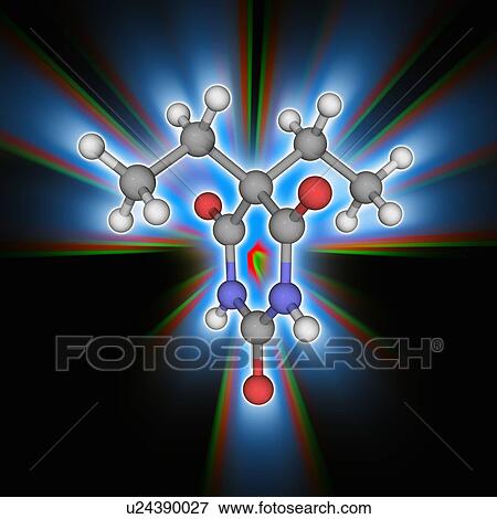 Barbital drug molecule View Large Photo Image Stock Photo - Barbital drug molecule. Fotosearch