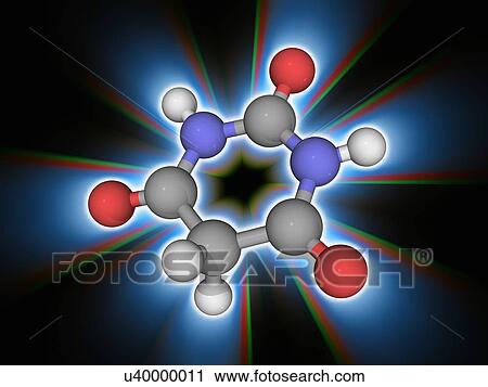 Stock Image - Barbituric acid organic compound molecule. Fotosearch