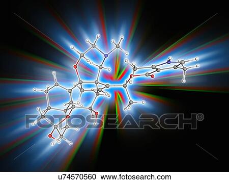 Stock Image - Batrachotoxin frog poison molecule. Fotosearch
