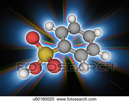 Stock Image - Benzenesulfonic acid organosulfur molecule. Fotosearch
