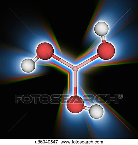 Stock Photo - Boric acid chemical compound molecule. Fotosearch